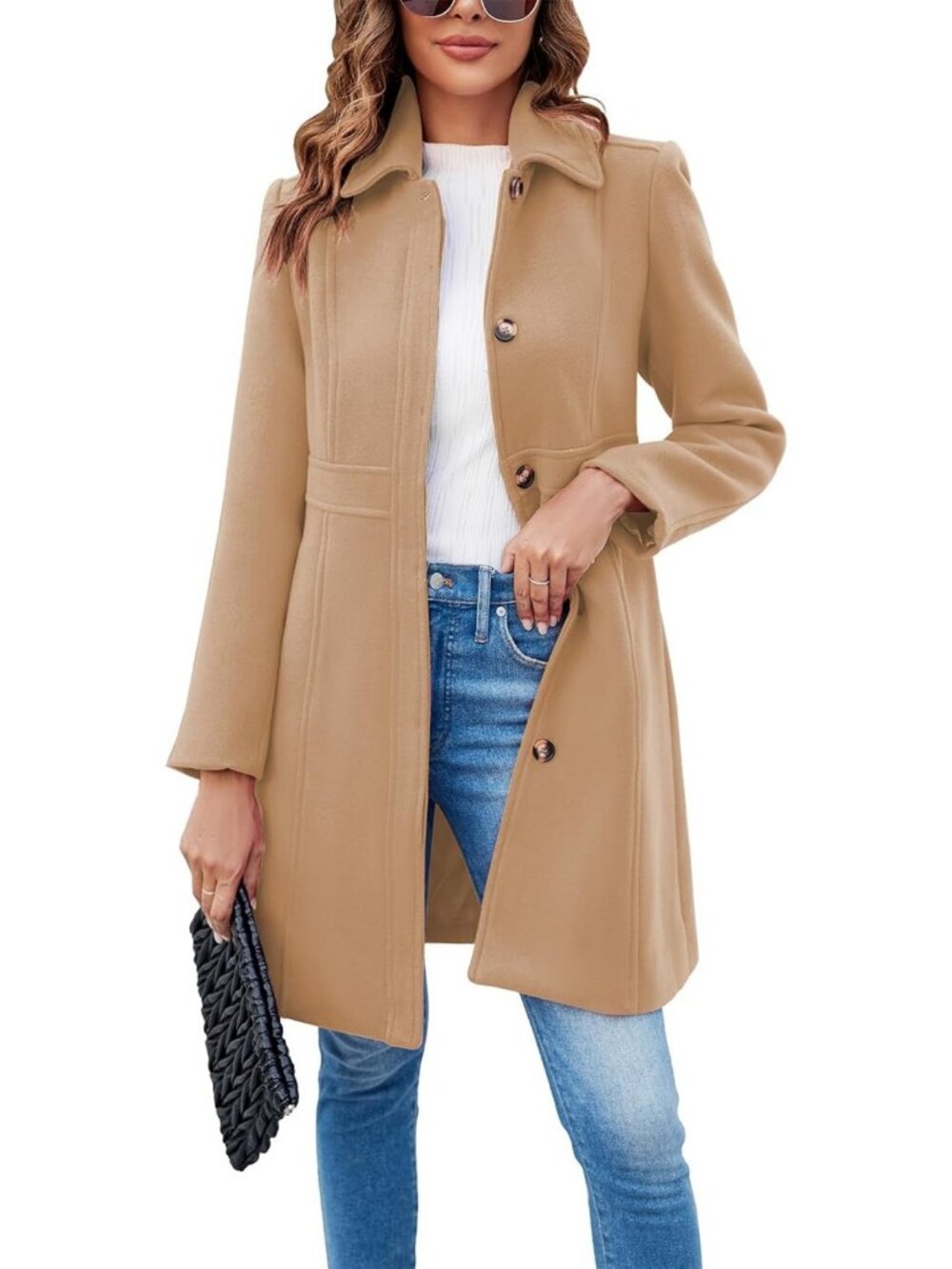 Elegant Women's Single Breasted Winter Coat | Stylish Office Pea Coat